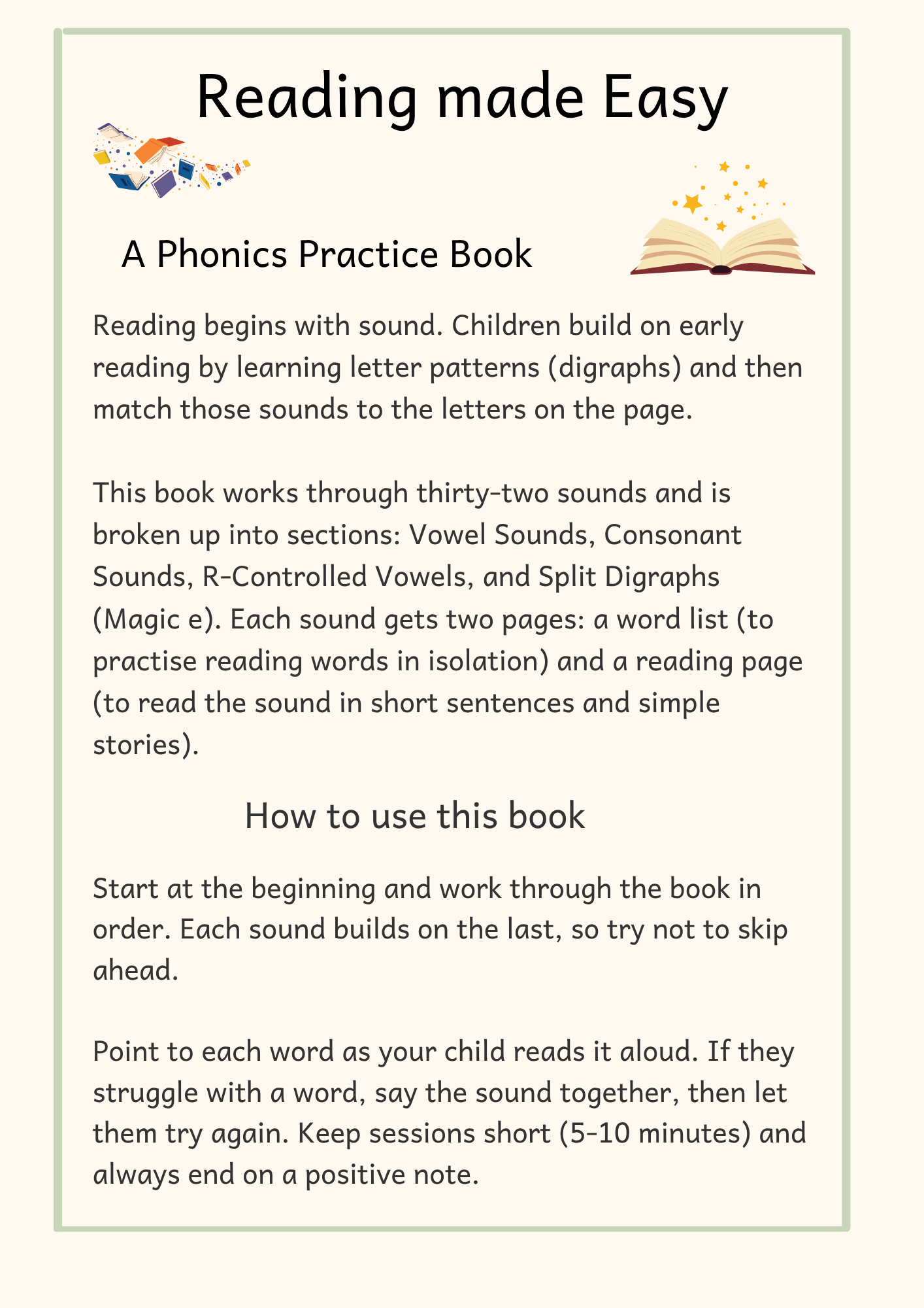 Reading Made Easy Phonics Workbook. Instant PDF